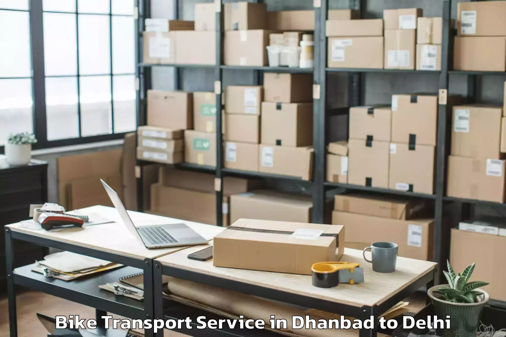 Discover Dhanbad to Alipur Bike Transport